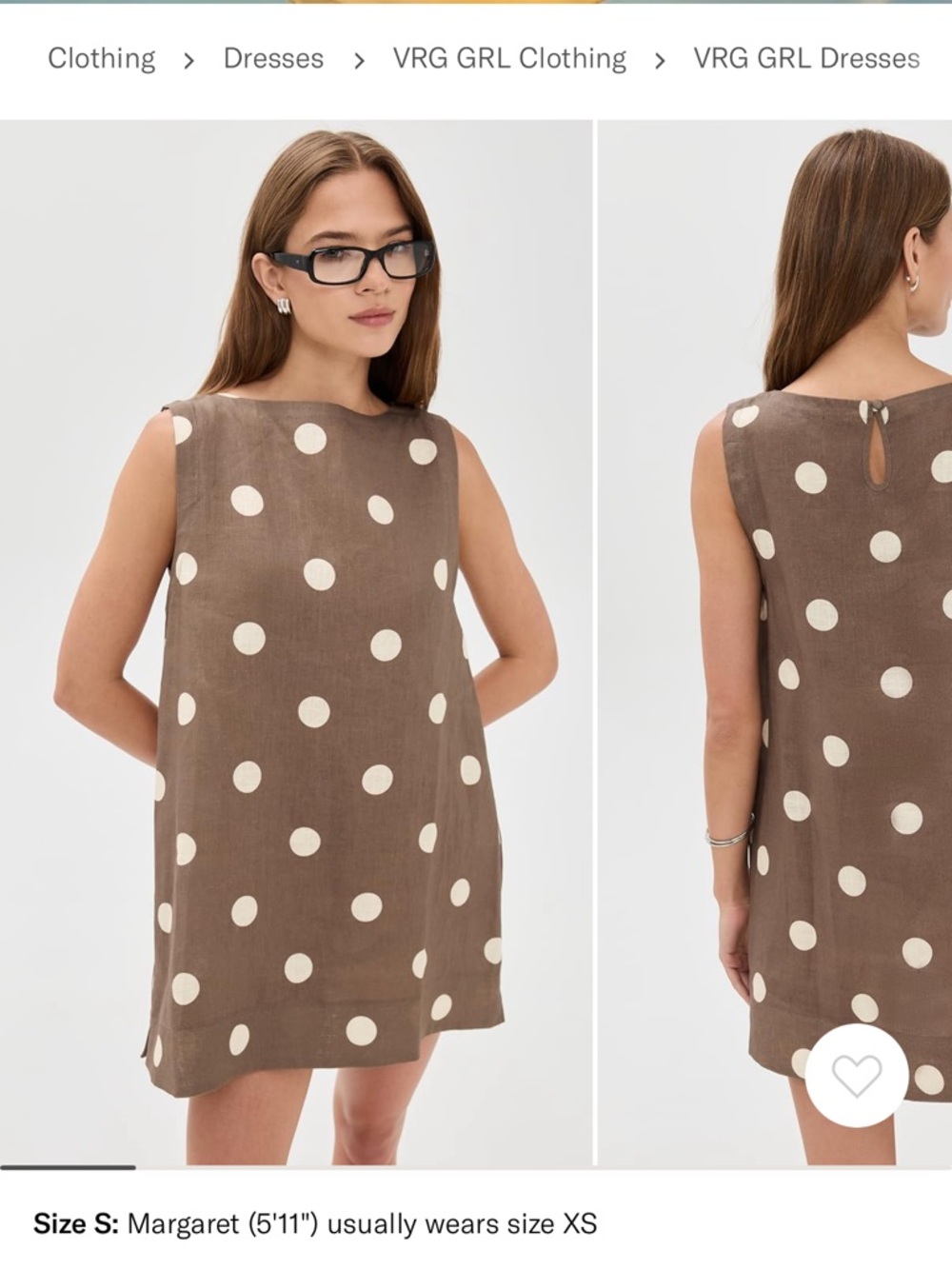 VRG GRL Brown Polka Dot Sleeveless Mini Dress